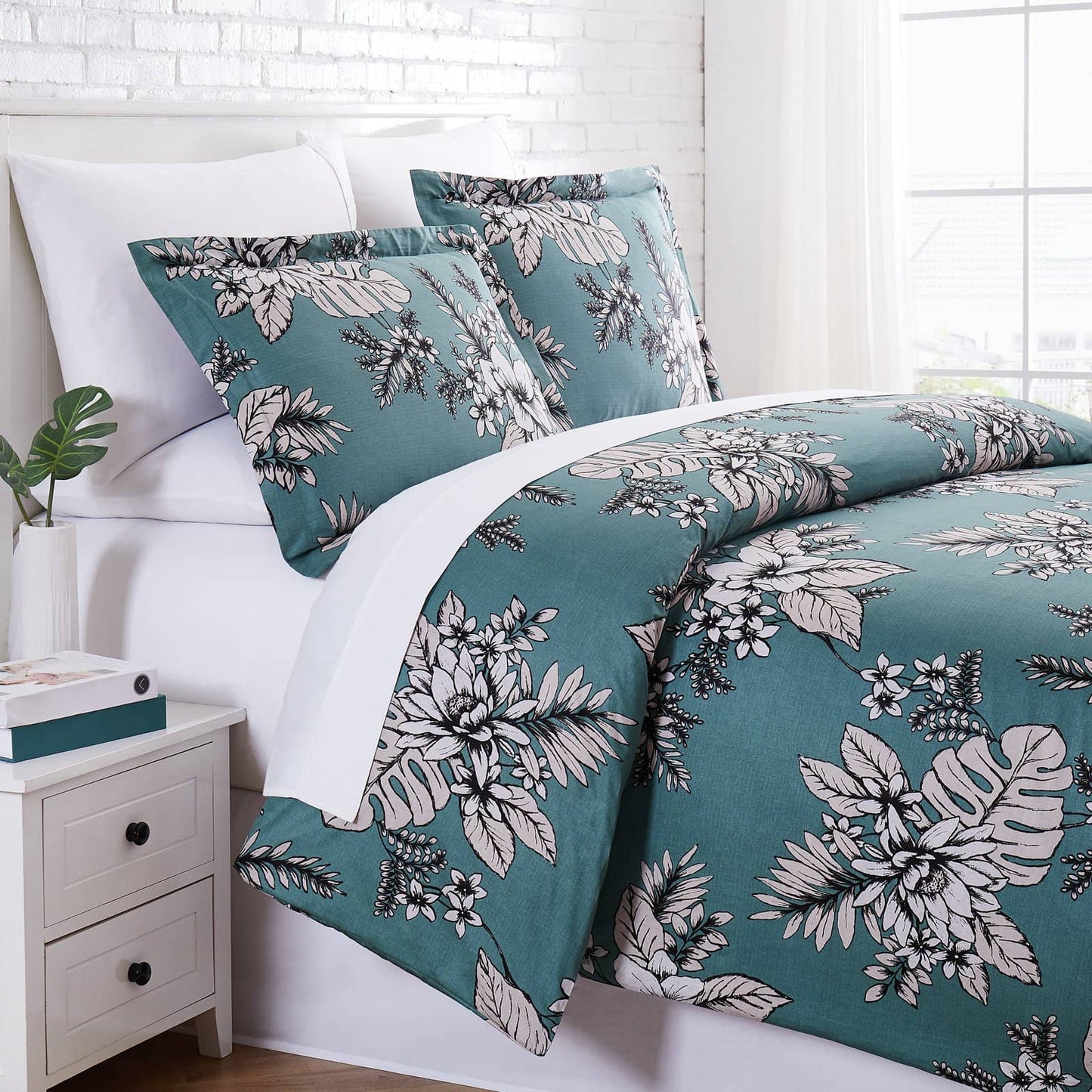 Flourish Duvet Cover Set, Teal