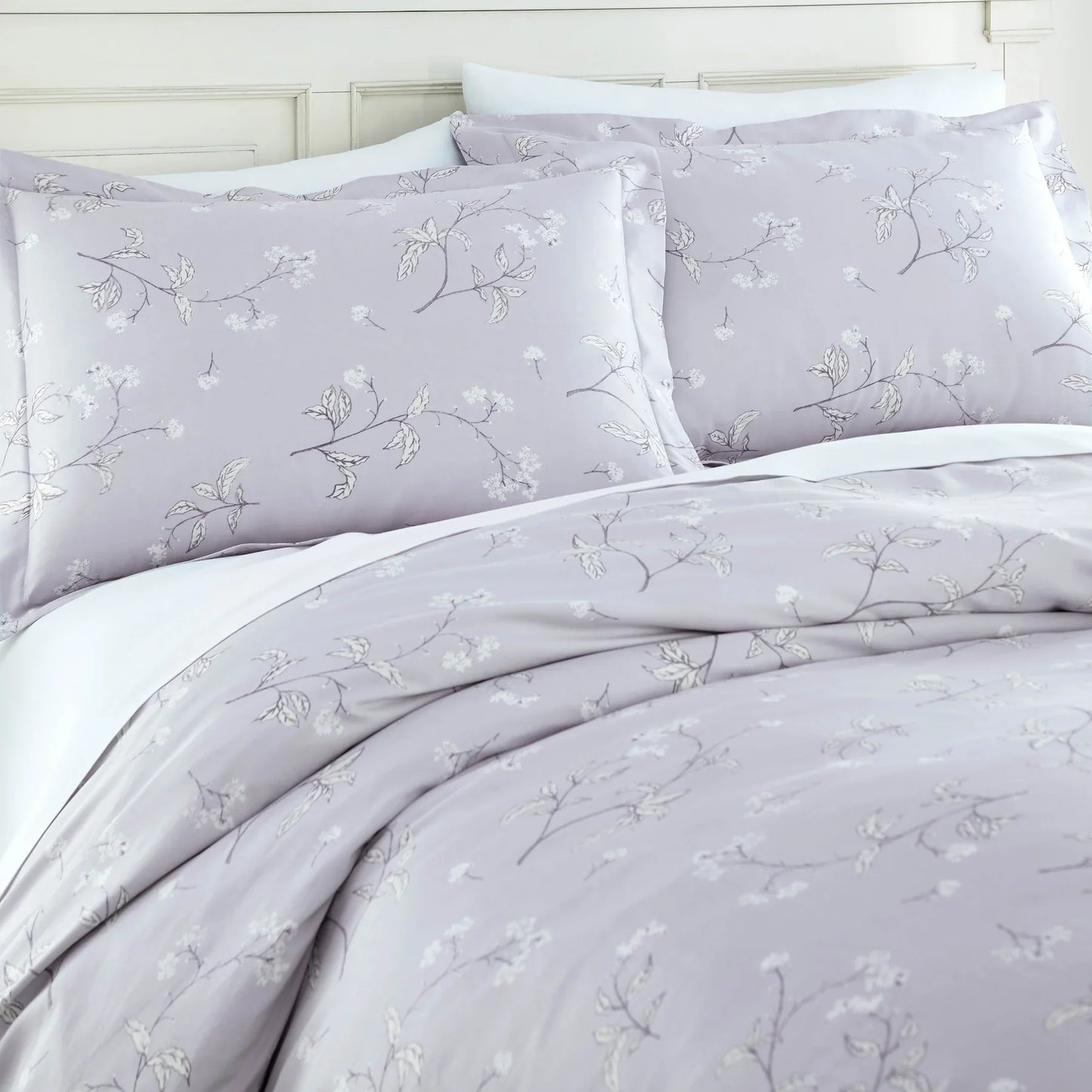 Forget Me Not Duvet Cover Set, Grey