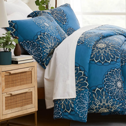 Dahlia Garden Comforter Set, Blue