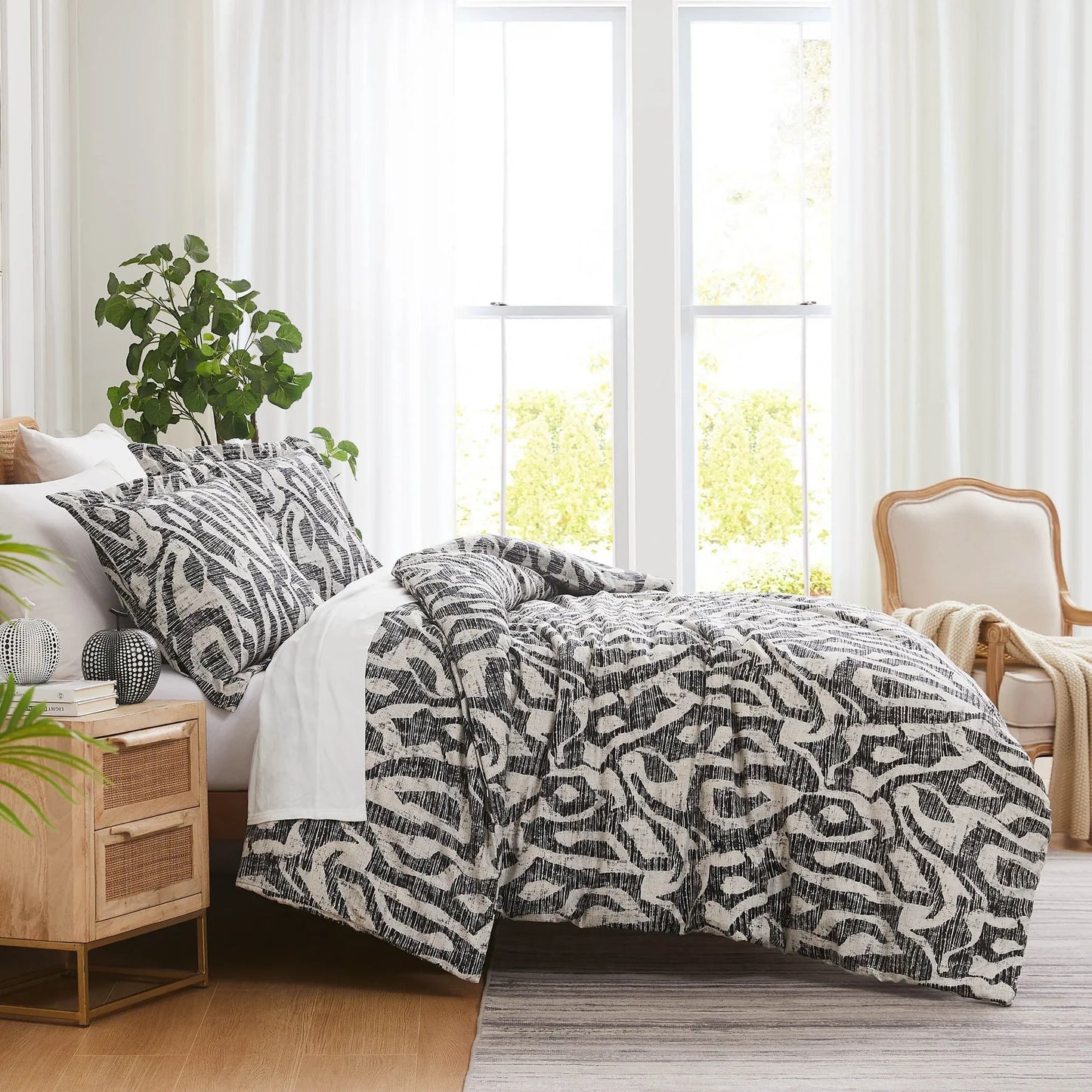 Luna Duvet Set, Charcoal