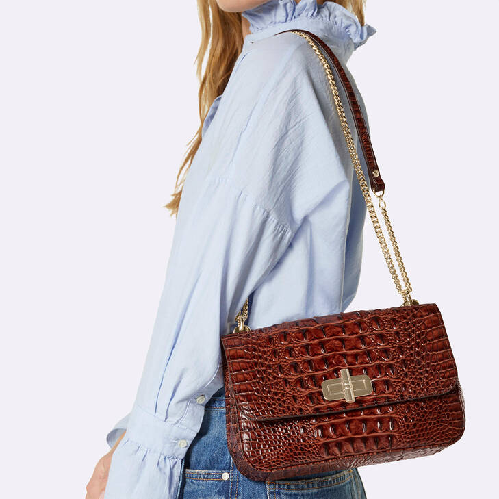 Brahmin Peoria Collection Rosalie Crossbody, Cognac