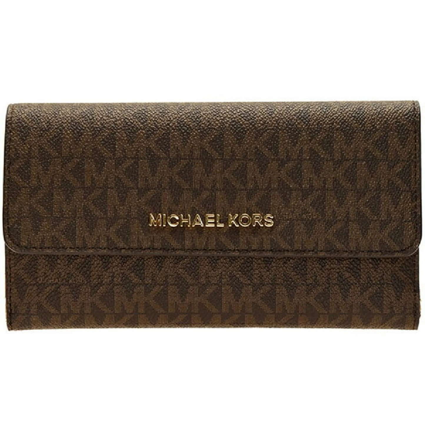 Michael Kors Jet Set Large Trifold Wallet, Signature Brown