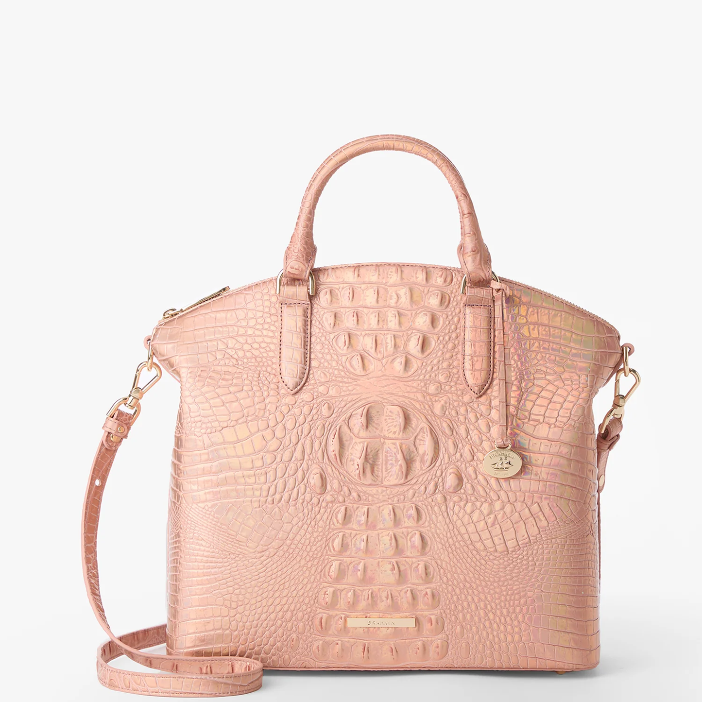 Brahmin Melbourne Collection Large Duxbury Satchel, Rose Gold