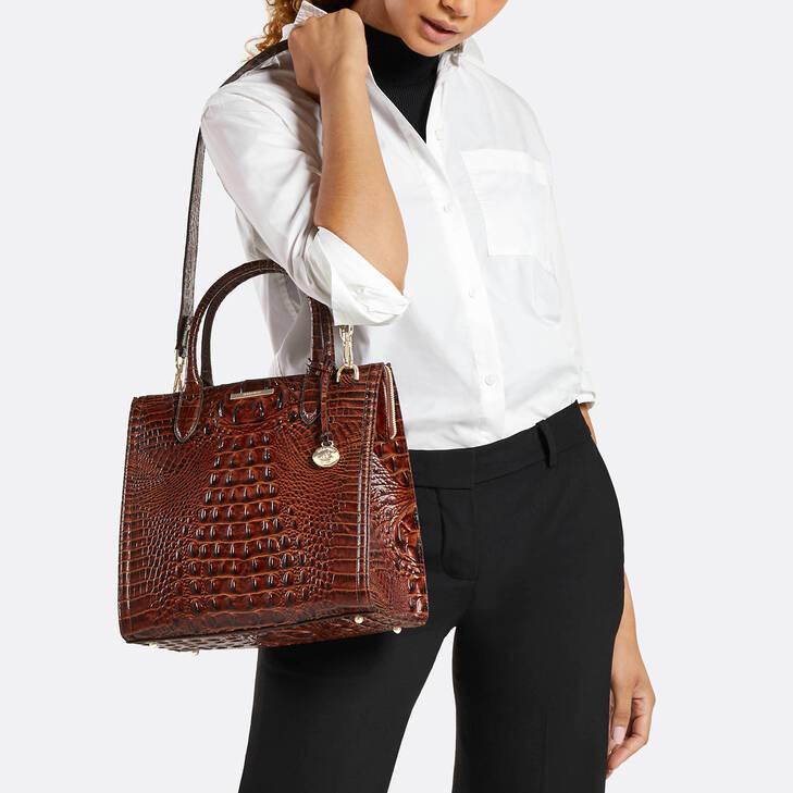 Brahmin Estuary Collection Caroline Satchel, Parakeet