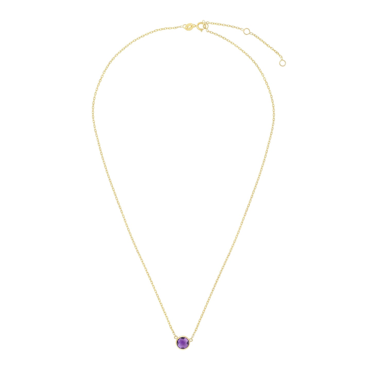 14K Amethyst Solitaire Necklace